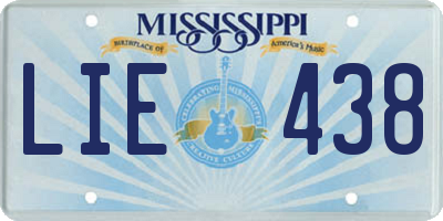 MS license plate LIE438
