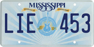 MS license plate LIE453