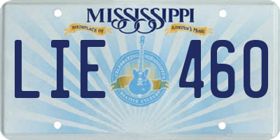 MS license plate LIE460