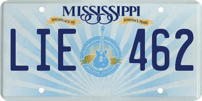 MS license plate LIE462