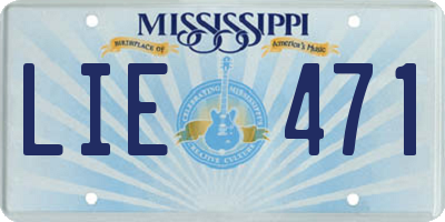 MS license plate LIE471