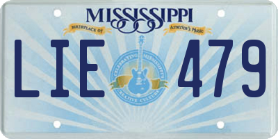 MS license plate LIE479