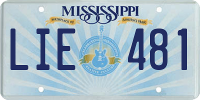 MS license plate LIE481