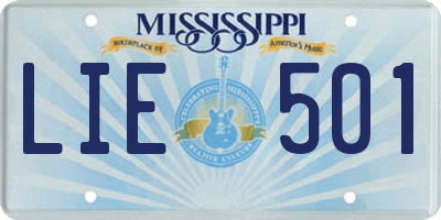 MS license plate LIE501
