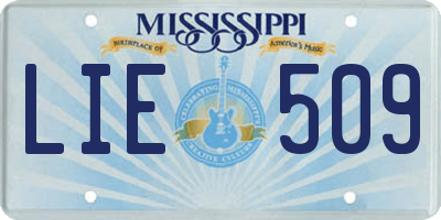 MS license plate LIE509