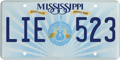 MS license plate LIE523