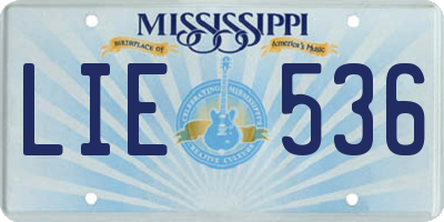 MS license plate LIE536