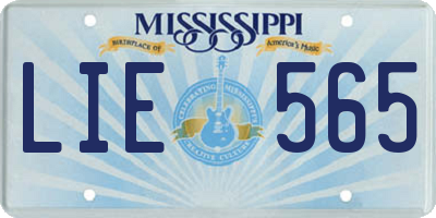 MS license plate LIE565