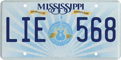 MS license plate LIE568