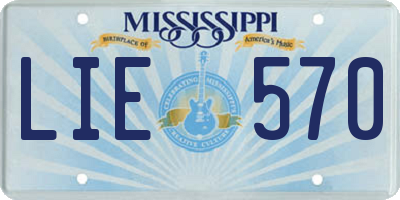 MS license plate LIE570