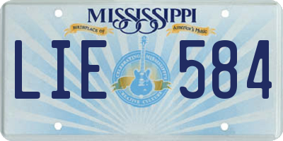 MS license plate LIE584