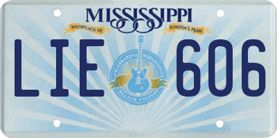 MS license plate LIE606