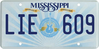 MS license plate LIE609
