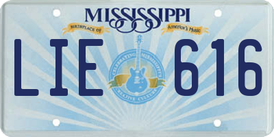 MS license plate LIE616