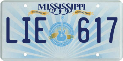 MS license plate LIE617