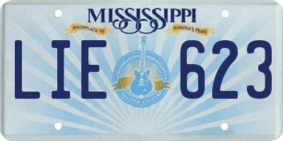 MS license plate LIE623