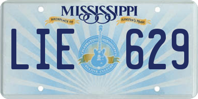 MS license plate LIE629