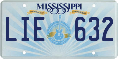 MS license plate LIE632