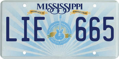 MS license plate LIE665