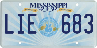 MS license plate LIE683