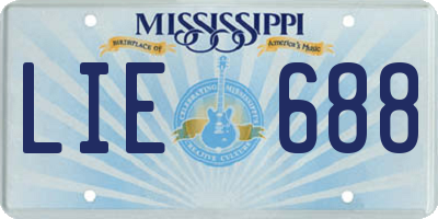 MS license plate LIE688