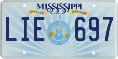MS license plate LIE697