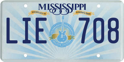 MS license plate LIE708