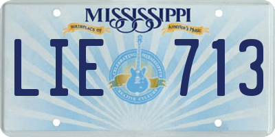 MS license plate LIE713