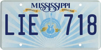 MS license plate LIE718