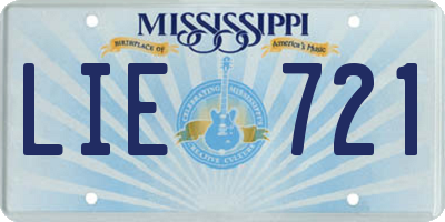 MS license plate LIE721