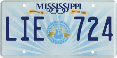 MS license plate LIE724