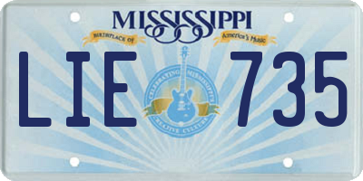 MS license plate LIE735