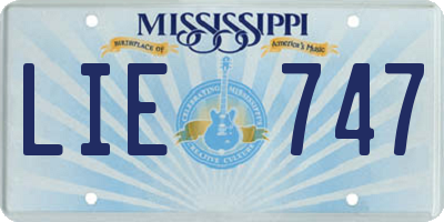 MS license plate LIE747