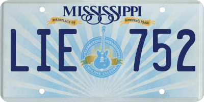 MS license plate LIE752