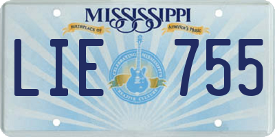 MS license plate LIE755