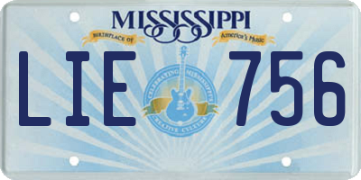 MS license plate LIE756