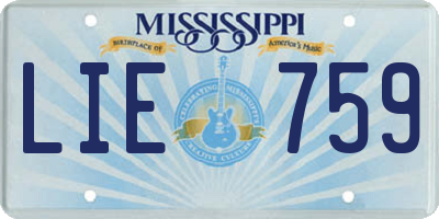 MS license plate LIE759