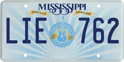 MS license plate LIE762