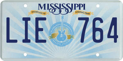 MS license plate LIE764