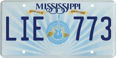 MS license plate LIE773