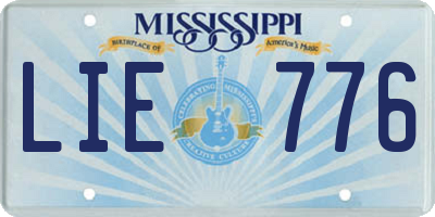 MS license plate LIE776