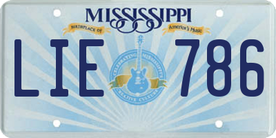 MS license plate LIE786