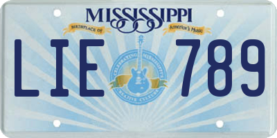 MS license plate LIE789