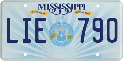 MS license plate LIE790