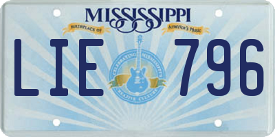 MS license plate LIE796