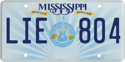 MS license plate LIE804