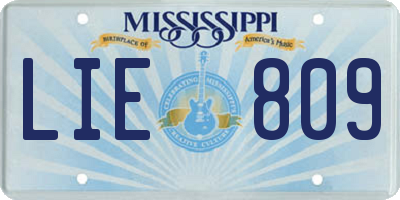 MS license plate LIE809