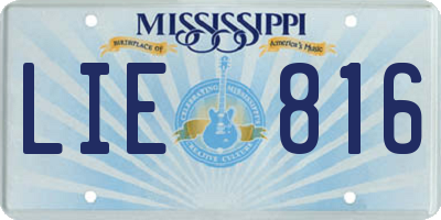 MS license plate LIE816
