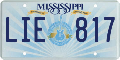 MS license plate LIE817