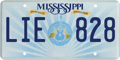 MS license plate LIE828